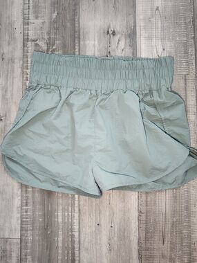 Zenana Outfitters Pale Blue Elastic-Waist Athletic Shorts